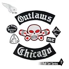 Оригинальная Байкерская нашивка Outlaw Chicago Forgive с вышивкой, полный комплект, большая нашивка для одежды