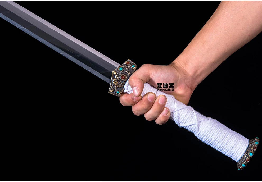 Полный Тан Китайский готовый для битвы меч сталь Han jian двойной край лезвие Han jian ручной работы Дамасская сталь китайский