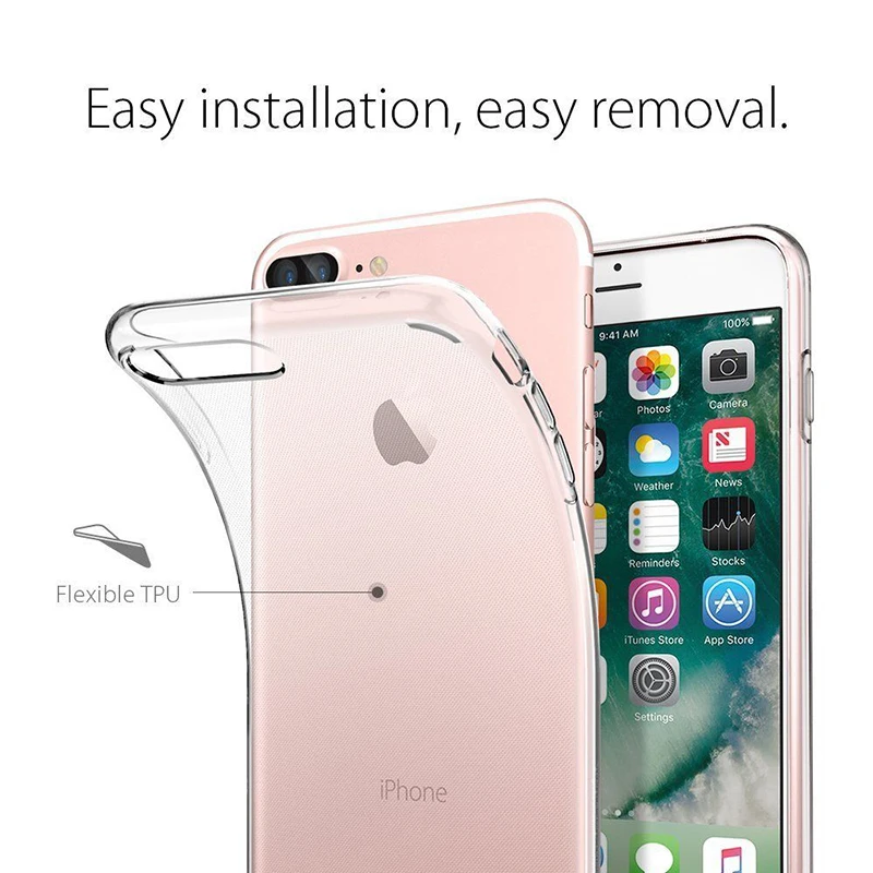 2 шт. чехол для Apple iPhone 5 5S 6 S Plus 7 8 plus X задняя Защита силиконовый Новый горячий