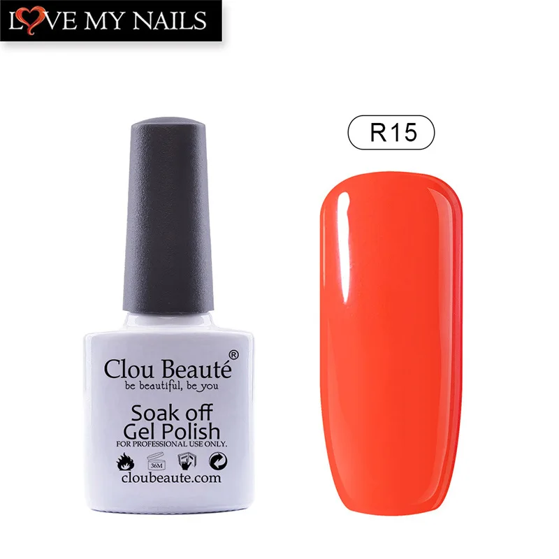 Гель лак для ногтей Clou Beaute красного цвета удаляемый замачиванием