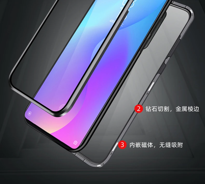 Чехол redmi k20 pro с магнитной автоматической адсорбцией для Xiaomi Mi 9t redmi K20, задняя крышка из закаленного стекла, полностью завернутый чехол