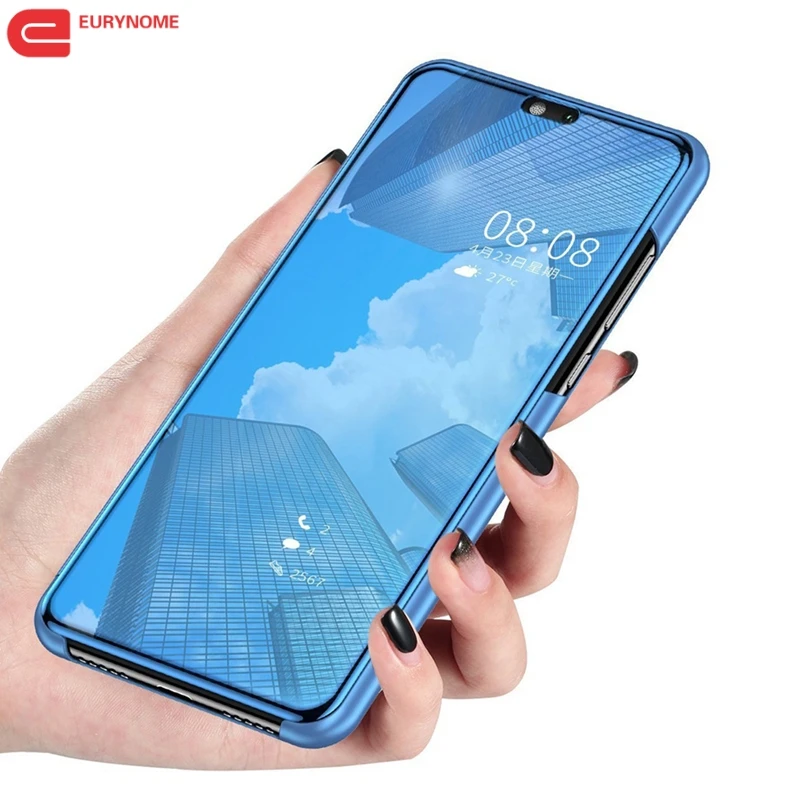 Зеркальный умный чехол для Huawei Honor 10 роскошный ударопрочный прозрачный из