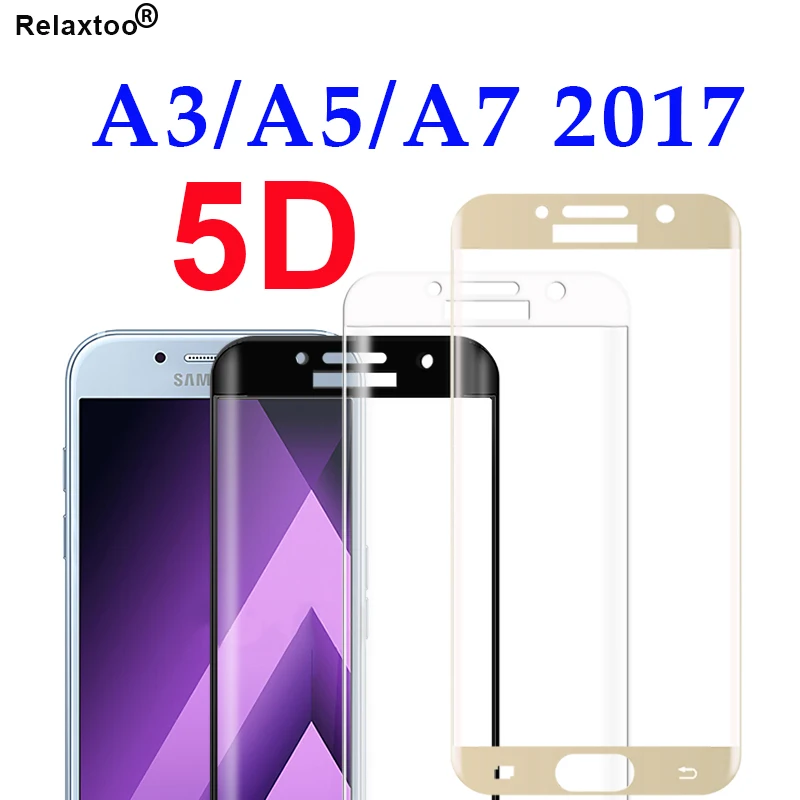 5D полное покрытие стекло для samsung a3 2017 a7 a5 защита экрана 9 H закаленное 2.5D защитная