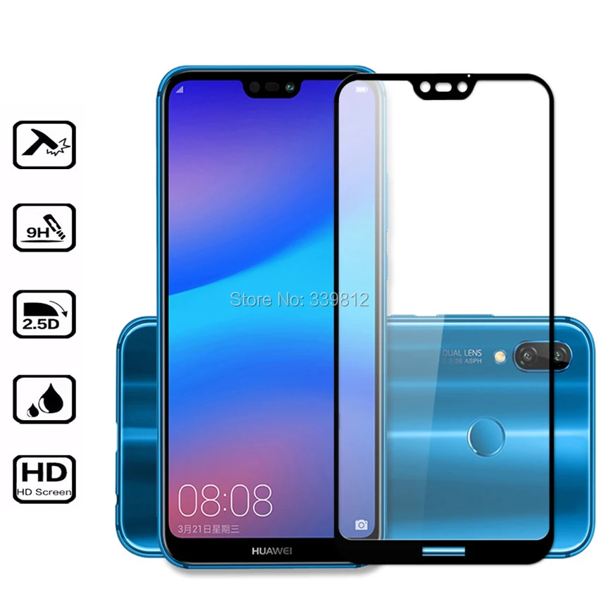 Для huawei P20 Pro Lite Полное покрытие из закаленного стекла Защитная пленка для экрана