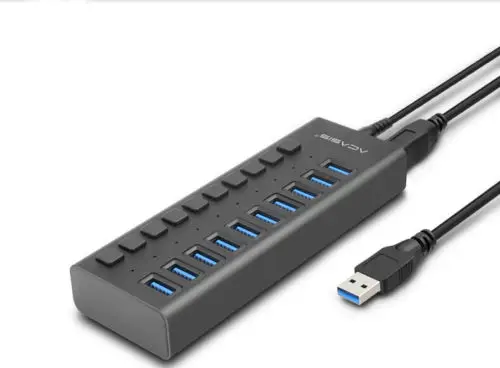 10 портовый USB разветвитель Acasis 3 0 с блоком питания многоинтерфейсный