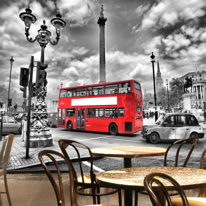 

Beibehang Customized European 3D Large Retro Nostalgic Street View Wallpaper Restaurant Bar KTV wall papers home decor