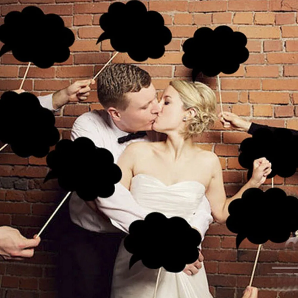 

10pcs Event & Party Supplies Photobooth Props Mr Mrs Photo Booth Props Quality Card Paper with Wood stick Wedding Decoration