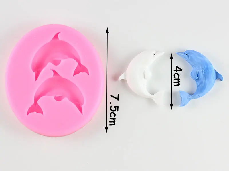 Sugarcraft морские животные силиконовые формы Дельфин помадка Плесень DIY украшения торта инструменты Кекс Конфеты Полимерная глина форма шоколада