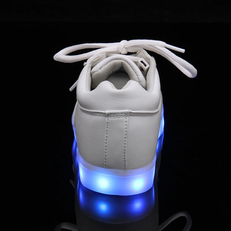 Осень 2016 новинка светодиодная обувь с USB-зарядкой детская кожаная для мальчиков