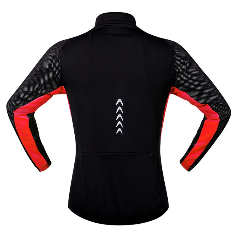 Зимняя мужская велосипедная куртка с длинным рукавом светоотражающая теплая