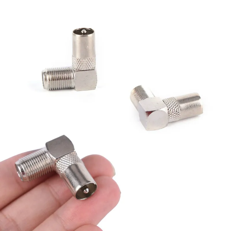 

One Or 2pcs Aluminium Alloy 90 Degree Right Angled TV Aerial Antenna Plug Connector Adapter Plug To Socket Coax Cable RF Coaxial