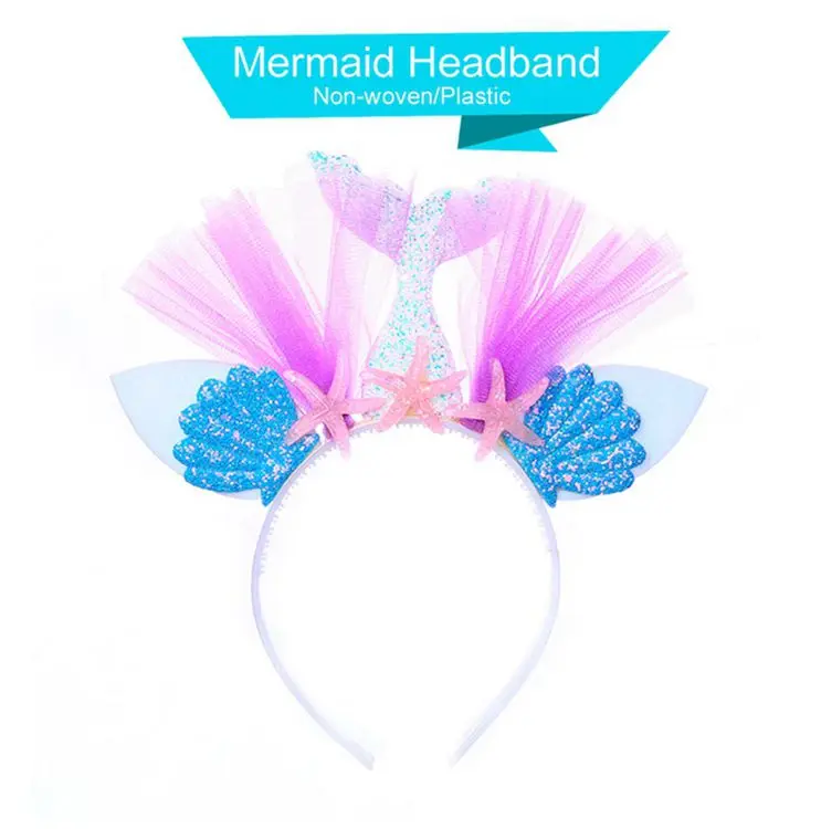 Mermaid headband 3 PATIMATE Конфета "Русалка" сумка русалка вечерние украшения Русалка День Рождения Декор Русалка подарок День рождения сувениры для детей - Цвет: Mermaid headband 3
