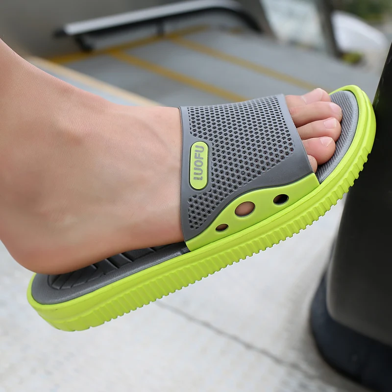 Классические слипоны садовые Туфли-сабо мужские летние тапочки плоские дышащие