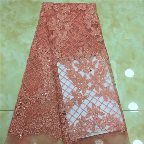 wholesale price of beautiful African green tulle lace fabric gold thread embroidery beads for party dress | Дом и сад