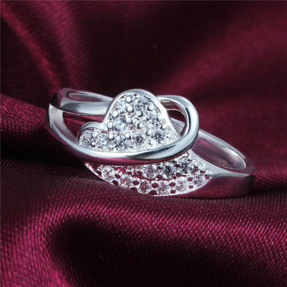 Кольцо на палец в форме сердца со стразами оптовая продажа новинка модные