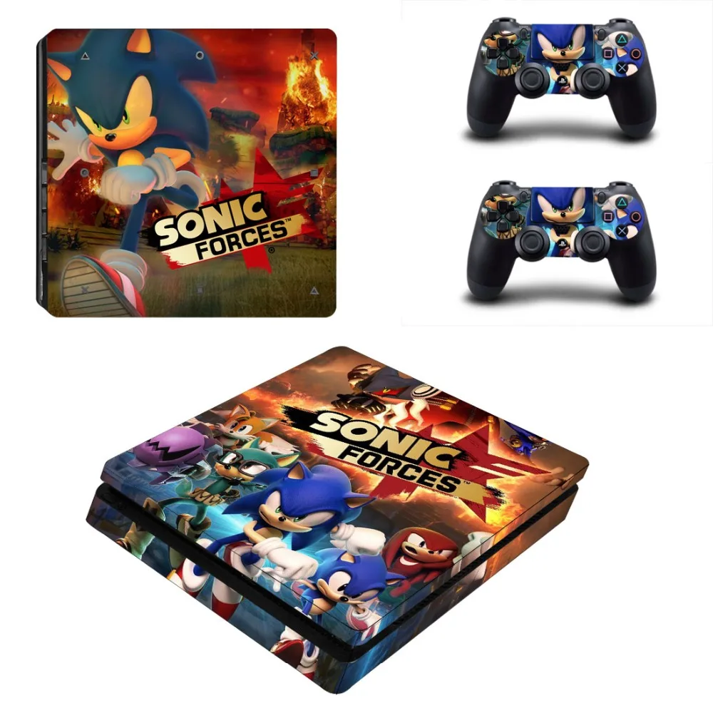 Виниловая наклейка для игровой консоли и контроллера PS4 Sonic Force Slim Skin | Электроника