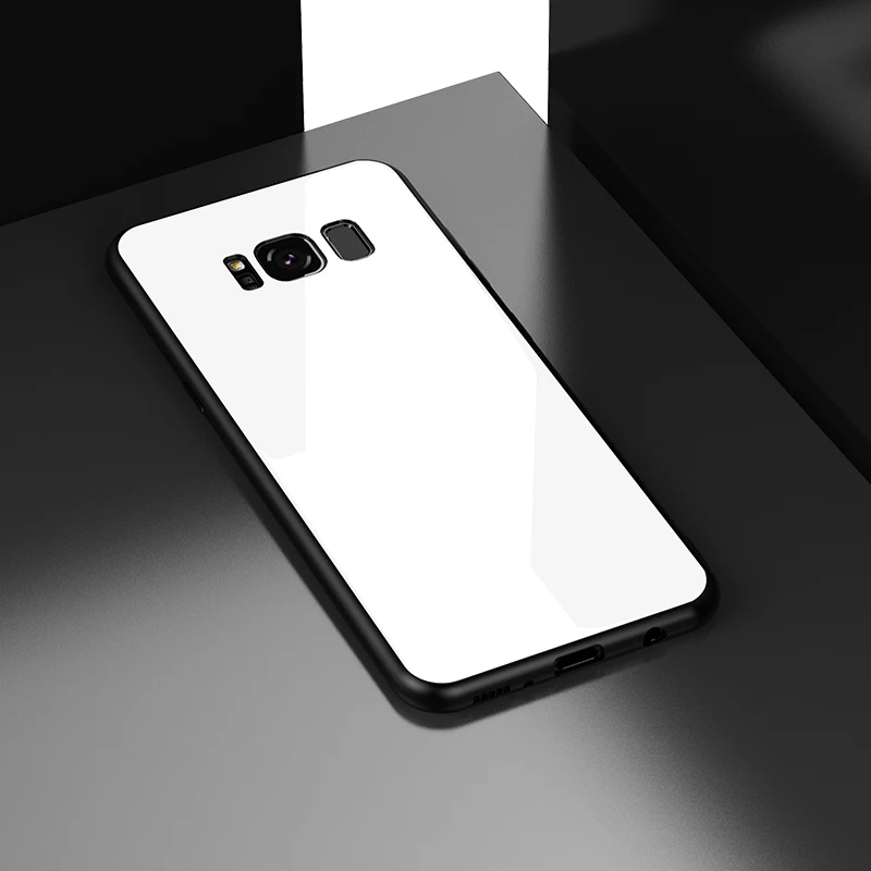 Роскошный защитный Магнитный чехол из закаленного стекла для samsung S10 S10e S8 S9 Plus Note 10 9 8 металлический держатель для кольца чехол для телефона s - Цвет: White
