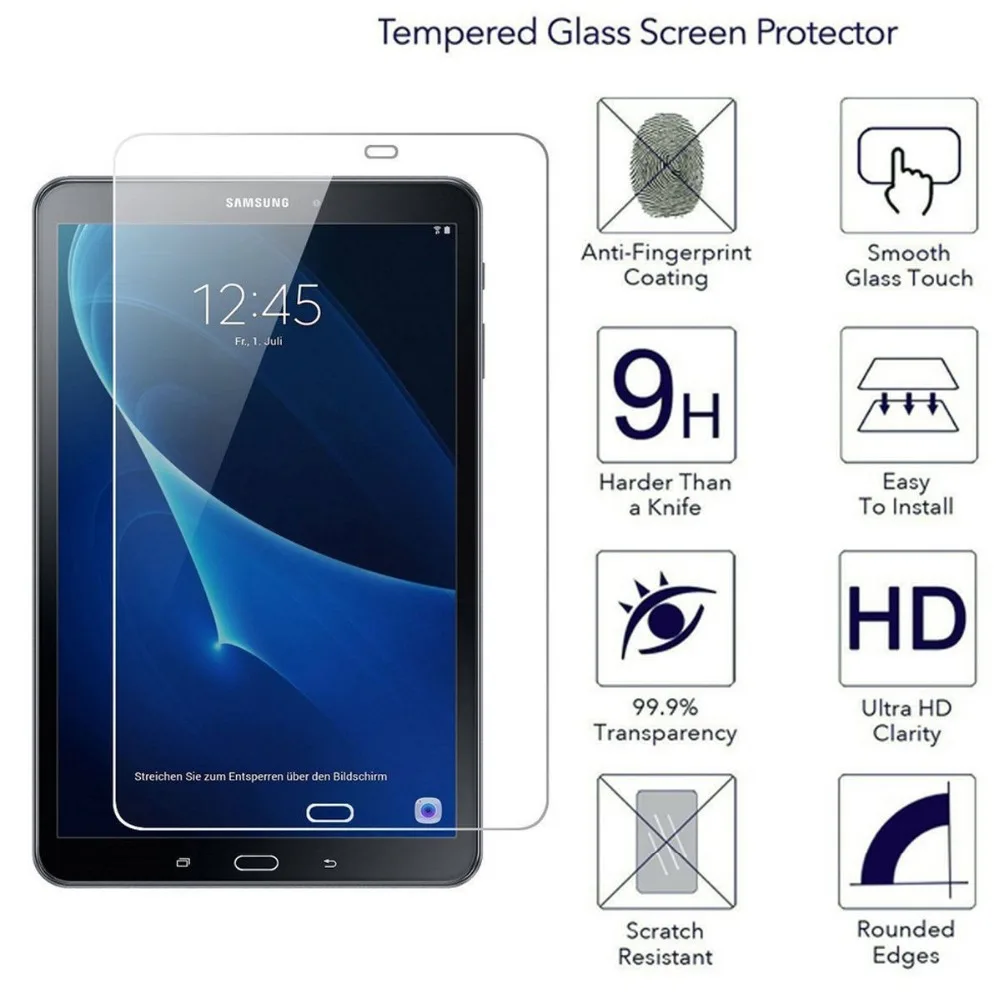 5 шт в упаковке закаленное Стекло Экран протектор для Samsung Galaxy Tab A6 10 1 2016 T580 SM T585