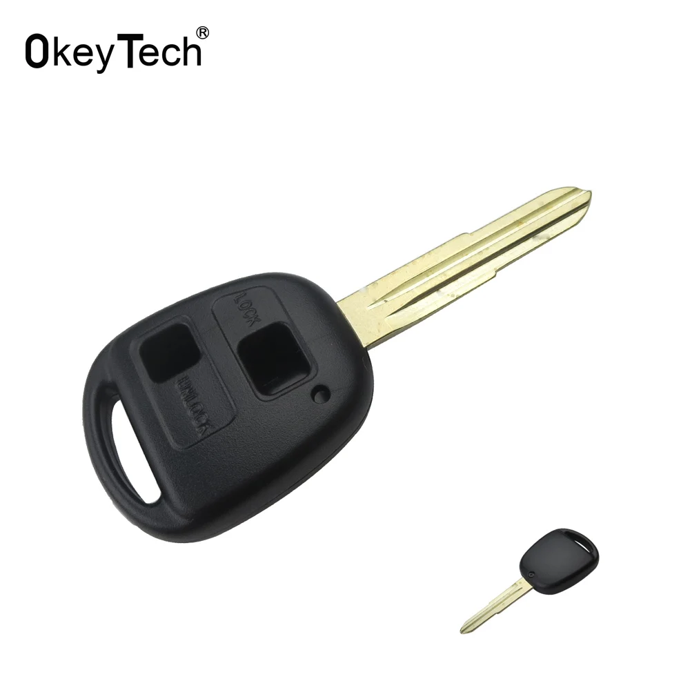 

OkeyTech 2 кнопки Автомобильный ключ оболочка чехол Замена авто брелок для Toyota YARIS COROLLA RAV4 Брелок дистанционного ключа чехол TOY41 лезвие