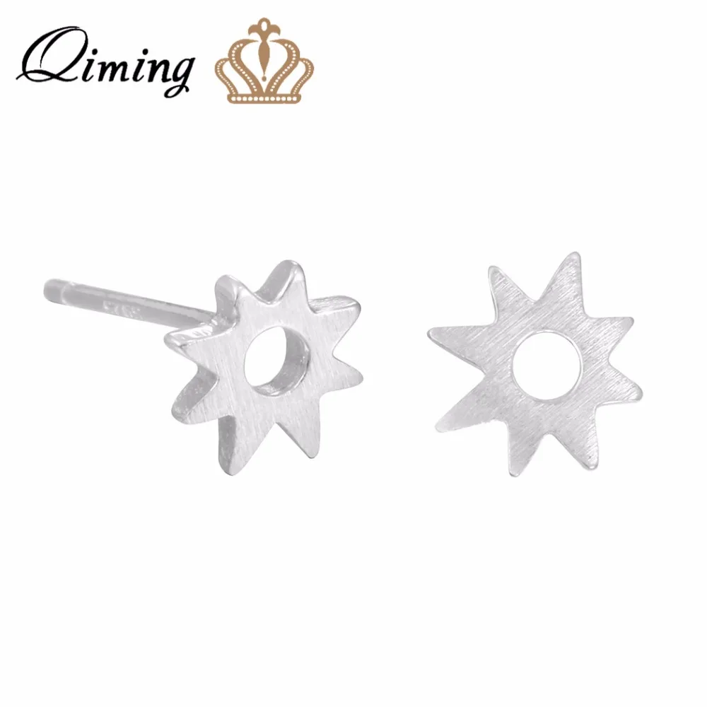 Винтажные мужские серьги QIMING Boom модные круглые геометрические маленькие