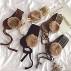 Модная зимняя теплая шапка для младенца, детский вязаный шарф для девочек и мальчиков, наушники для детей