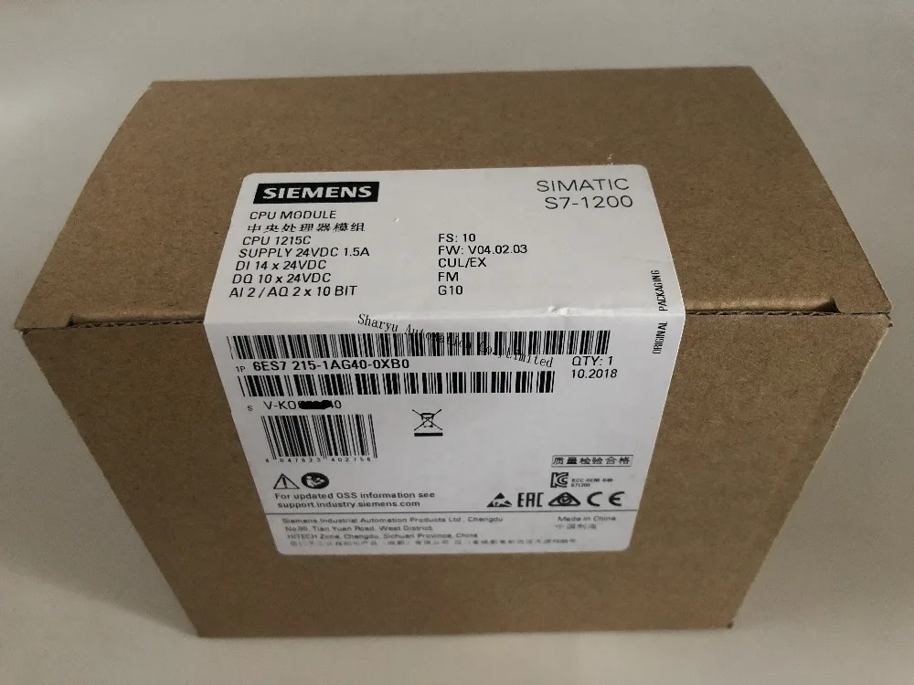 Оригинальный SIMATIC S7 1200 CPU модуль 6ES7215 1AG40 0XB0 1215C компактный 6es7215 1ag40 0xb0 2 PROFINET порты на