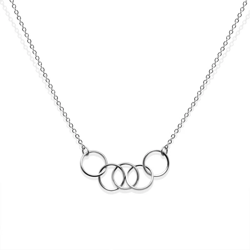 Ожерелье из 5 колец подарок на 50-е день рождения для женщин ожерелья сестер