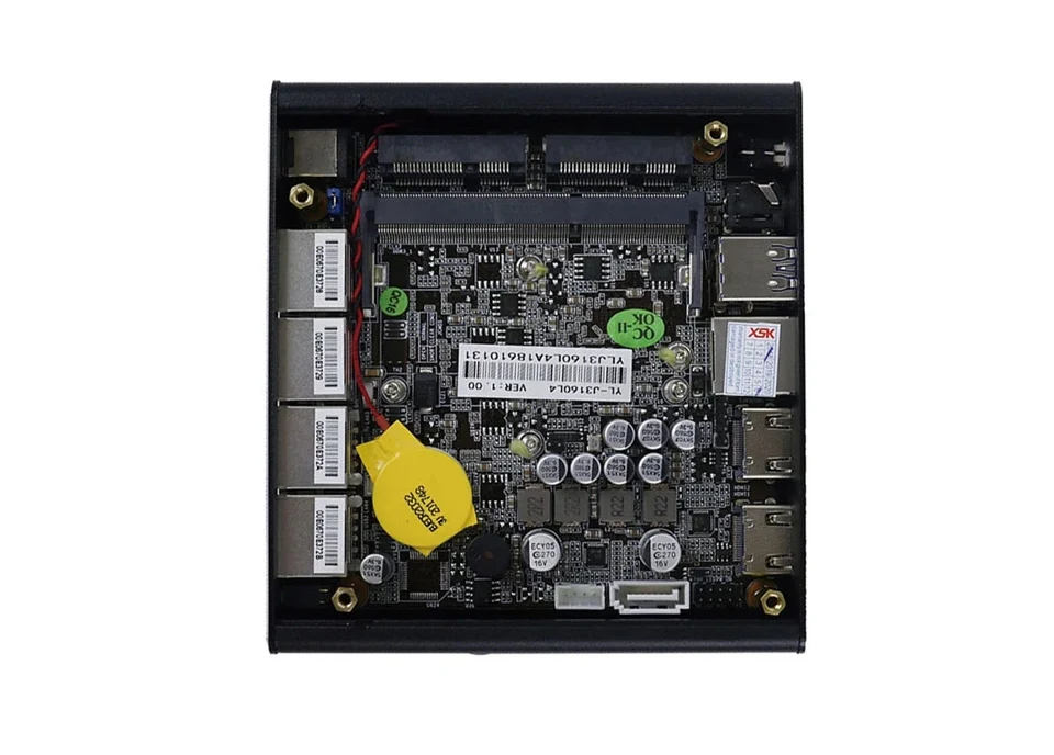 C4 безвентиляторный мини-ПК поддержка AES-NI брандмауэр PFsense Intel Celeron J3060/J3160 с 4* LAN 1* COM 2* HDMI win 7 Linux мини-ПК