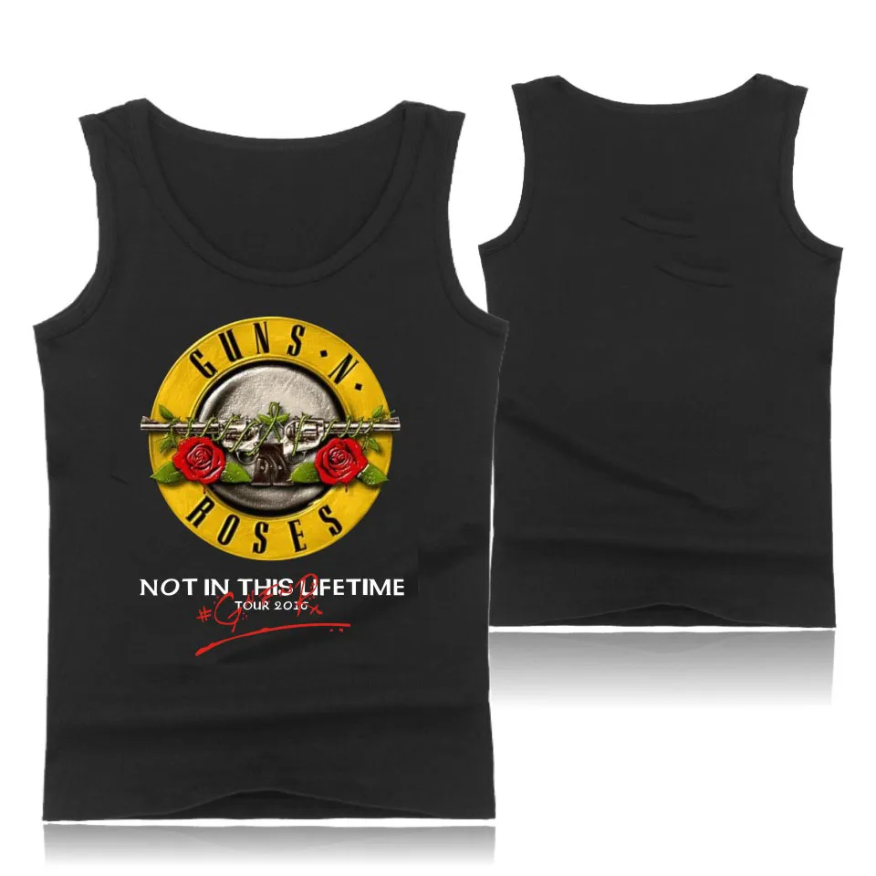 GUNS N ROSES, панковские майки для фитнеса, майка без рукавов, летняя майка, майка для спортзала, Мужская одежда для бодибилдинга, ружья и розы