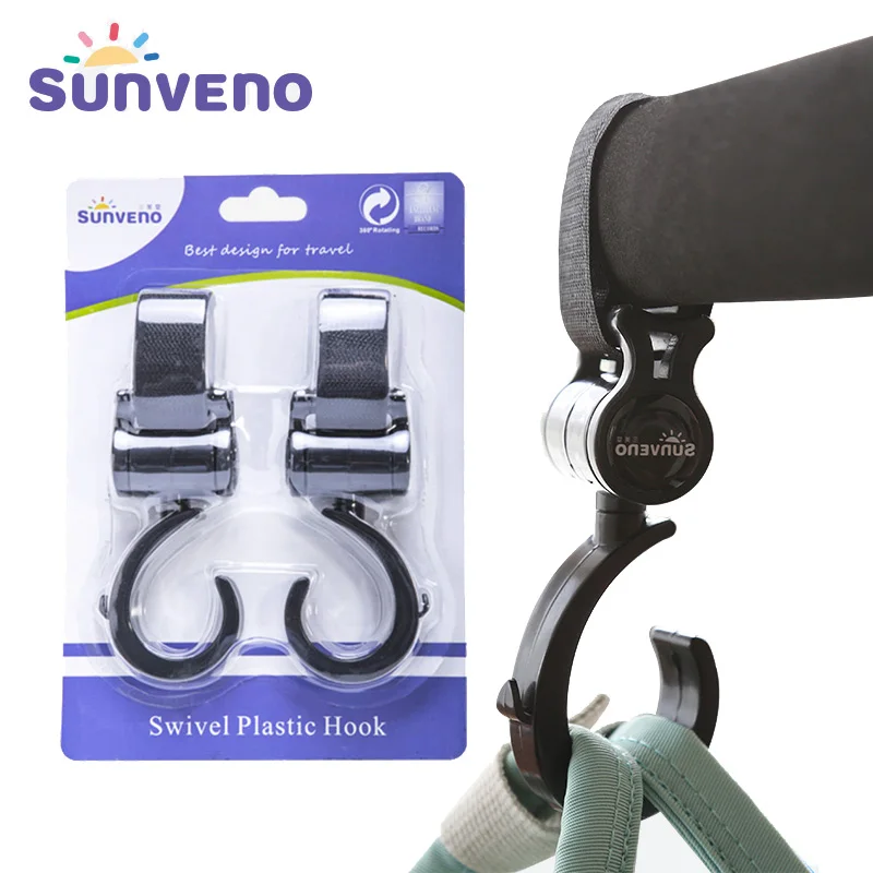 Sunveno крючки для детской коляски Коляска Поворот 360 сумка из узорчатой ткани вешалка для малышей и детей постарше активности Шестерни Аксессуары для колясок 2 шт./компл