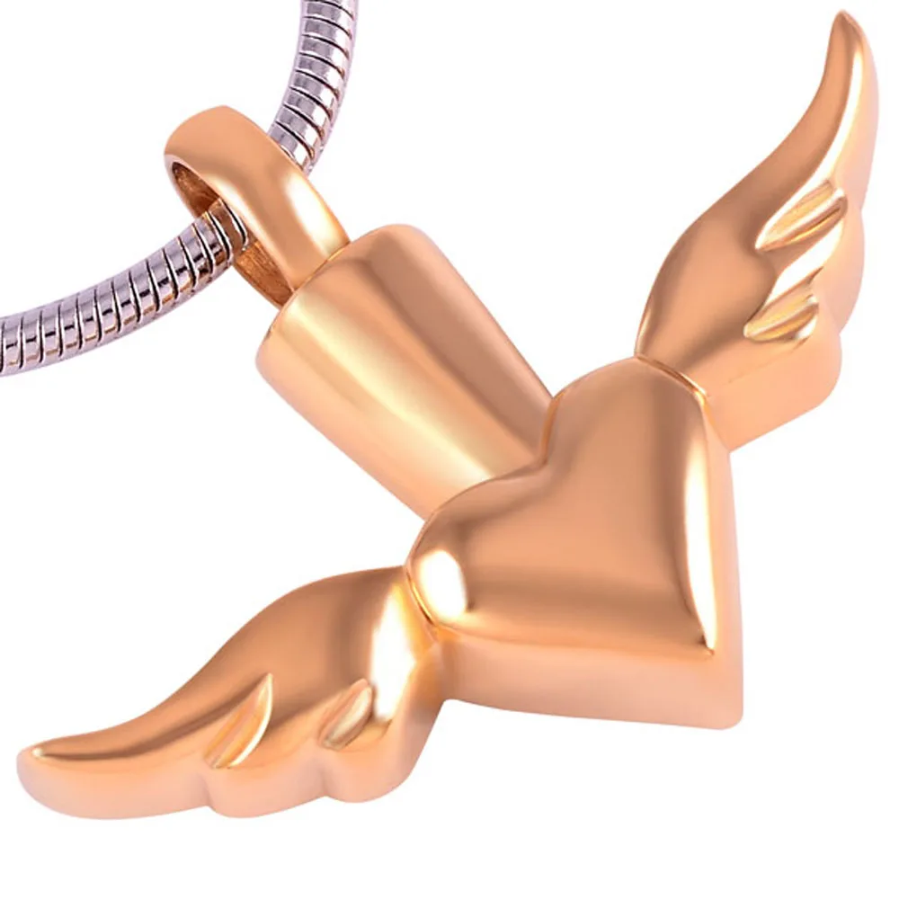 

Wholesale Stainless Steel Stable Quality Love Feather Ash Holder Pendant Necklace Women Man