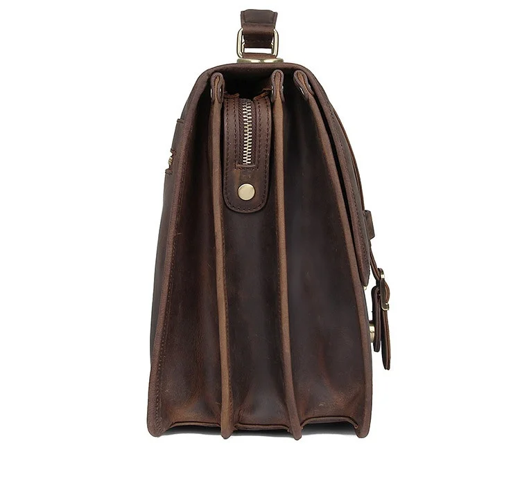MAHEU Luxury Designer Leather Briefcase Mans Male Genuine Leather Business Bag Brown Leather Briefcase Bag For Laptop Notebooks