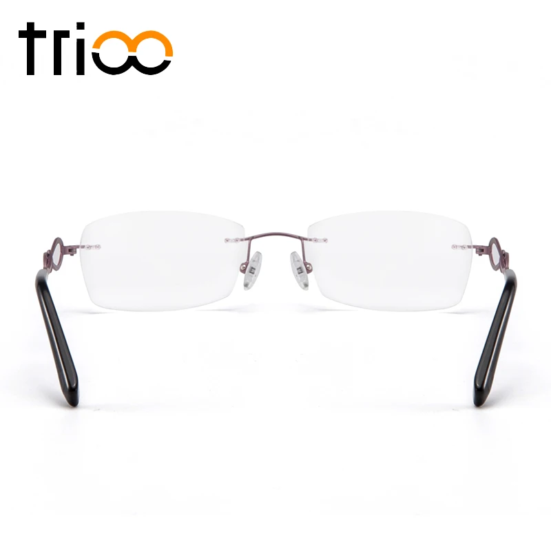 Женские розовые прозрачные очки TRIOO без оправы по рецепту высококачественные для