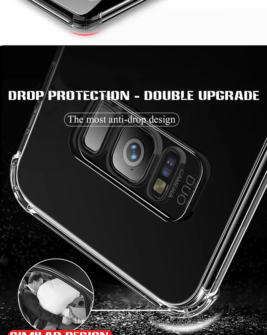 Противоударный Прозрачный чехол для Samsung Galaxy S6 S7 S8 S9 S10 чехол Крышка для телефона из мягкого ТПУ и силикона для S6 S7 край S8 S9 S10 Plus Note 8 9 чехол
