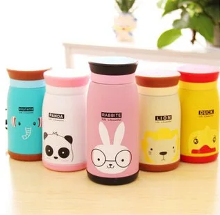 Милый животные дизайн термоизоляция фляжка для воды Panda жираф кролик утка лев