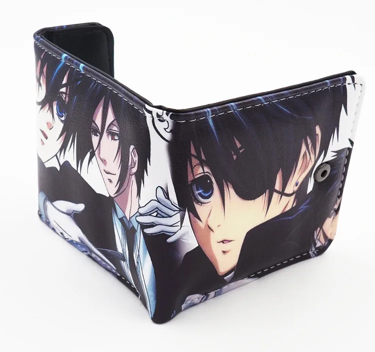 Японский Аниме Черный дворецкий Ciel Phantomhive Себастиан PU короткий кошелек с