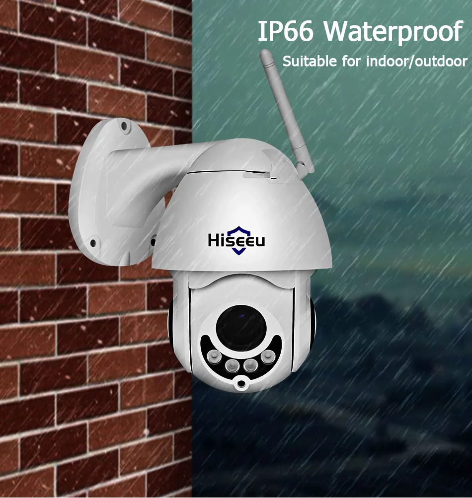 Hiseeu 1080P Wi-Fi IP Камера PTZ 5x Оптический зум Скорость купол Камера открытый Водонепроницаемый 2mp CCTV наблюдения 2 двухстороннее аудио Onvif