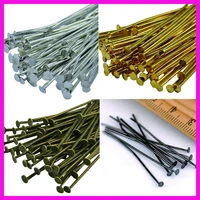100pcs 3 5cm plain metal iron t head flat pin handmade diy material beads end pins for hang charms silverbronzegoldenblack