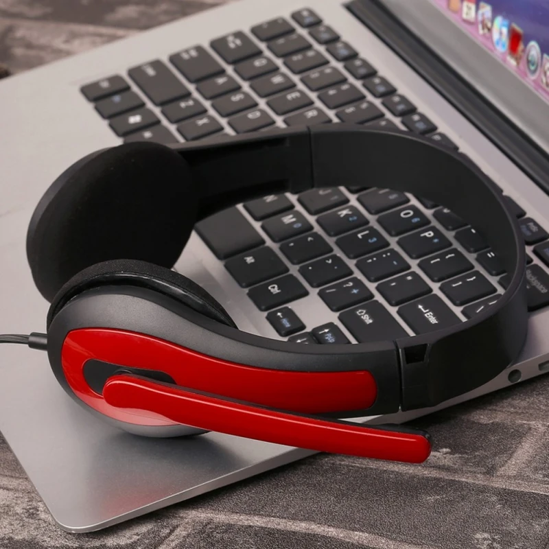 

EDAL Red Universal Computer Laptop PC Game Headphone Ergonomic 3.5MM Wired Playing Gaming With Microphone Headsets Kulaklik