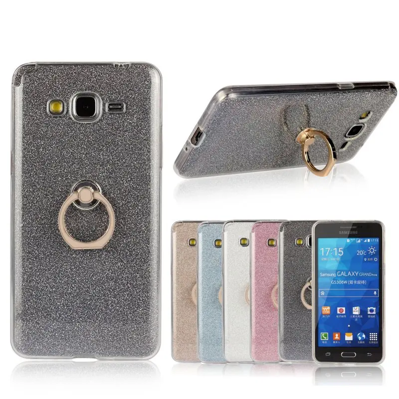Luxury Ring Holder Case for Samsung Galaxy Grand Neo Plus Core Prime 2 Back Cover Glitter Rubber Capa Hoesjes Etui Capinha Coque |