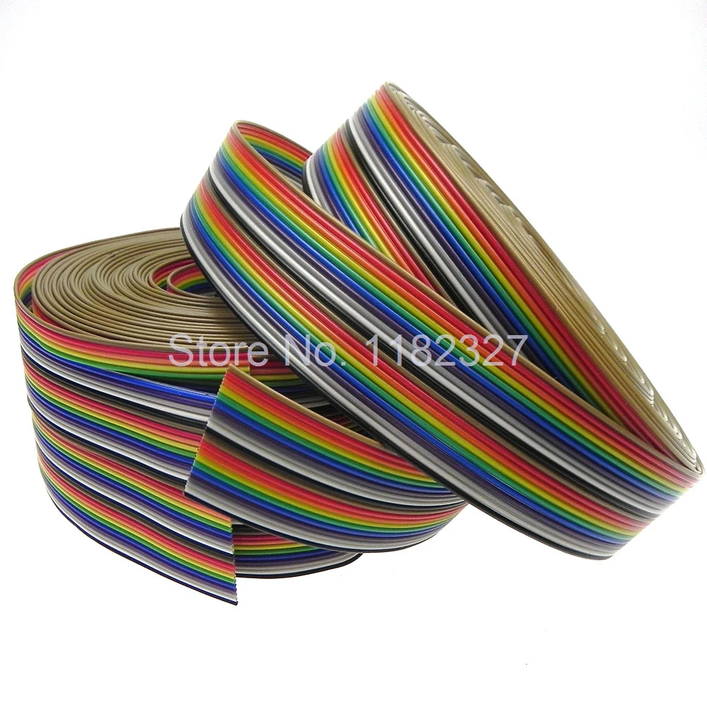(5 м/лот) плоский ленточный кабель UL2651 105C AWG28 20Pin 1 27 мм Шаг 5000 длинные цвета