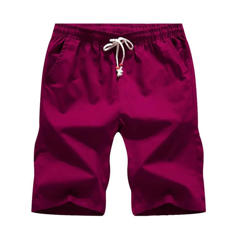 Wine Red Новые Летние повседневные хлопковые шорты мужские модные стильные мужские шорты Бермуды пляжные шорты длиной до колена размера плюс 4XL 5XL - Цвет: Wine Red