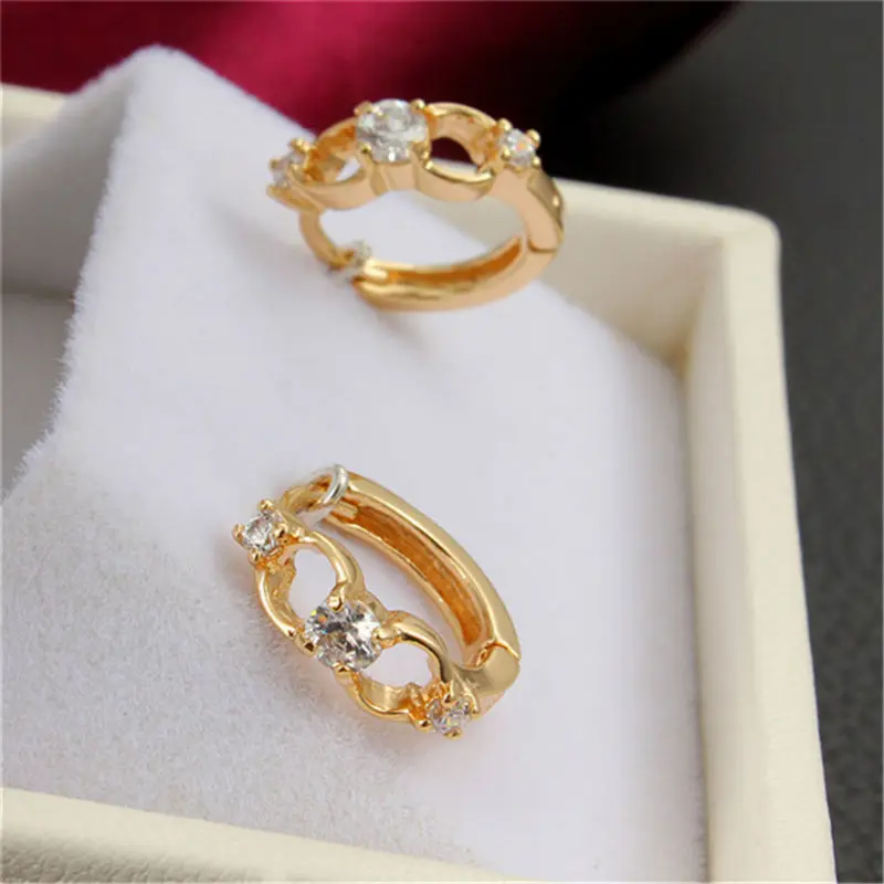 Новые Свадебные романтические серьги Simple18K Позолоченные Модные ювелирные