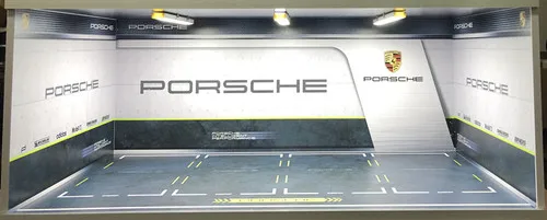 1:18 имитационная модель автомобиля из сплава, модель подземного гаража, автостоянка, модель сцены, игрушка, Пылезащитная витрина - Цвет: Porsche-4 green