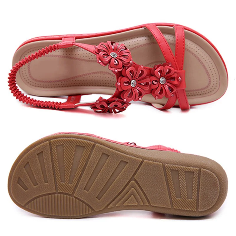 Women Sandals 2019 New Shoes Bohemian Flowers Flat Summer Beach Flip Flops Fashion Ladies Sandal | Обувь