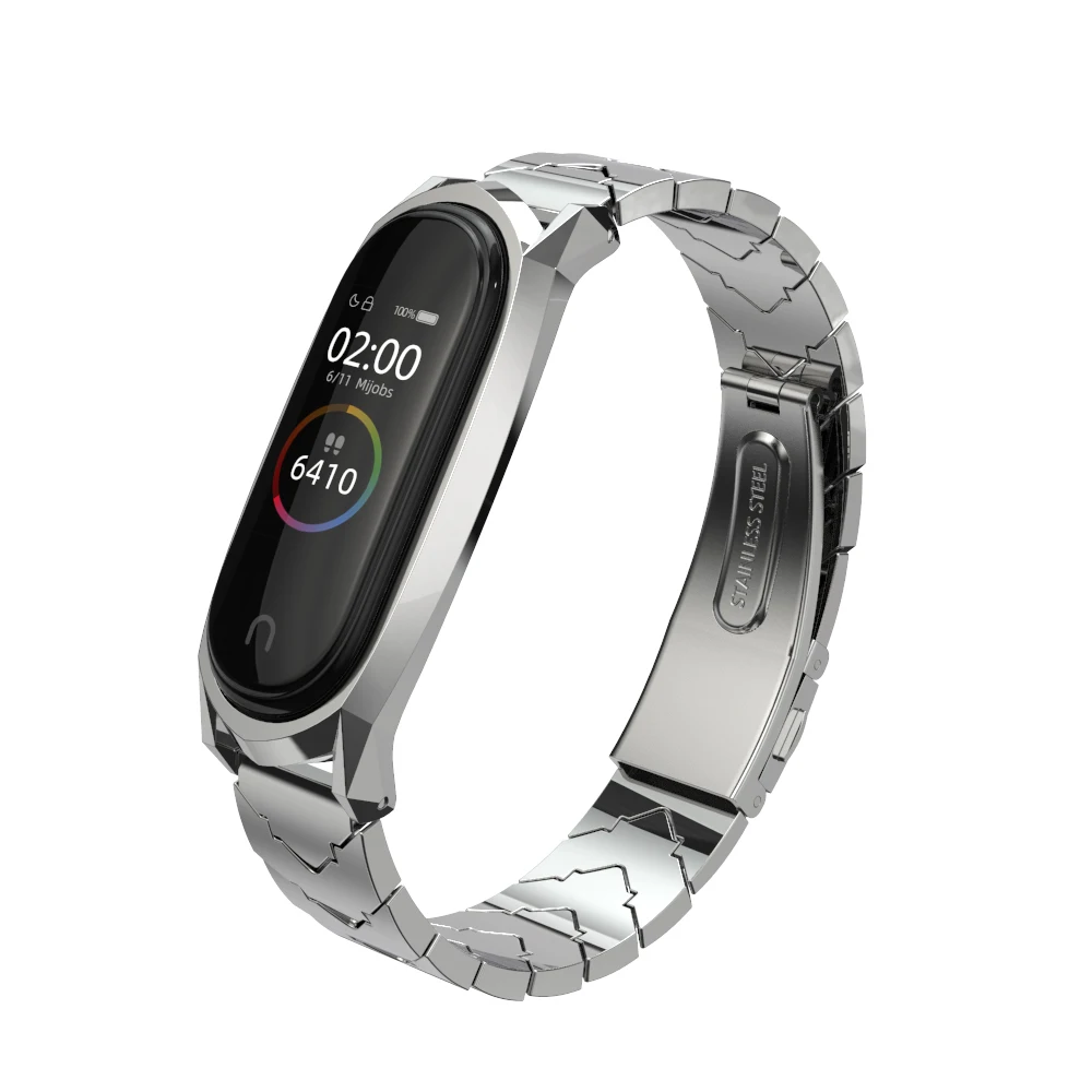 Mi band 4 ремешок металлический браслет для Xiaomi mi Band 4 3 ремешок Безвинтовой из нержавеющей стали mi Band 3 наручные смарт-браслеты аксессуары