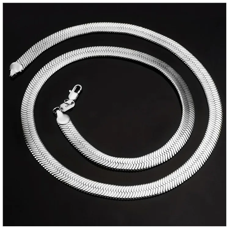 Jewelry подарки 75 см Франко змея Цепи Золотой Серебристый покрытием Bling елочек Шарм