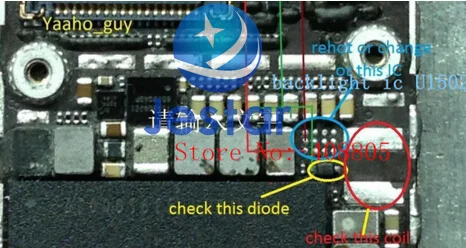 3 компл./лот для iPhone 6 раствор подсветки IC kit U1502 катушка L1503 диодные фильтры D1501 + Fl2024