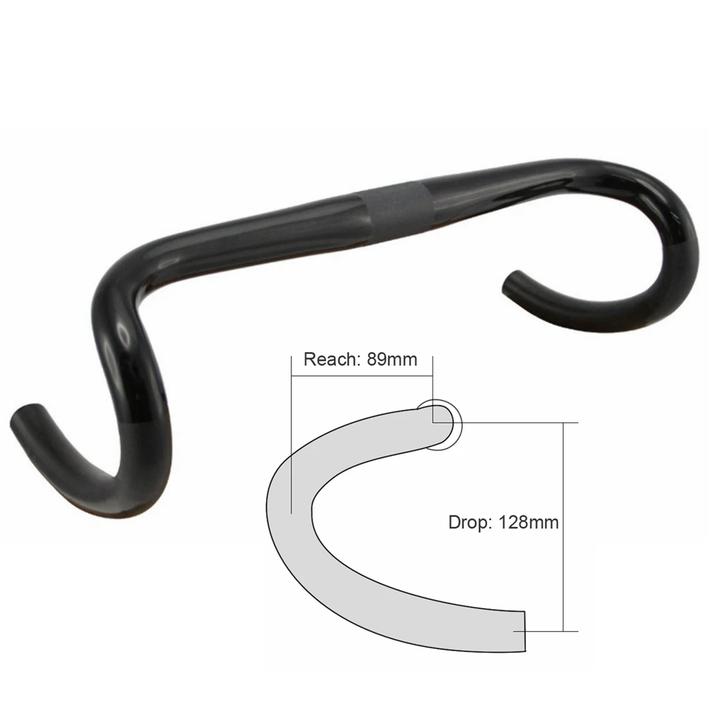 

Glossy UD Carbon Fiber Drop Handlebar Compact Round Rotundo Road 31.8mm Width 400 /420 /440mm