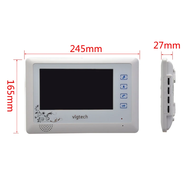 Vigtech 7 ''цветной видео телефон двери 3 Монитора с 1 домофон дверной звонок может